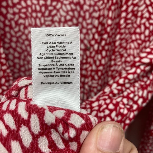 Talbots red white printed wrap top V neck blouse plus X 1x - Picture 4 of 10